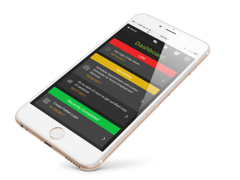 The Pokket app from Acivilate. Because it`s easy to learn and use, those on probation or parole are better able to manage their rehabilitation.